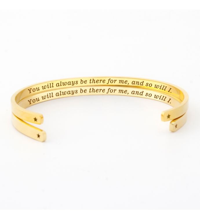 "you Will Always Be There For Me…"  Gold Matching Adjustable Bracelets